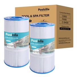 Poolzilla 2-Pack Replacement for Pool Filter PLF90A, Pleatco PA90, Hayward Star Clear Plus C900, Hayward CX900-RE, Unicel C-8409, Sta-Rite PXC95, Filbur FC-1292 - (L x OD: 17 3/8” x 8 15/16”)