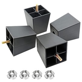 Murtenze 4Pack 3 inch Sofa Legs, Square Tapered Plastic Couch Legs Replacement Furniture Legs with M8 Hanger Bolts for Chair Sofa Dresser Cabinet Loveseats Ottoman Bed