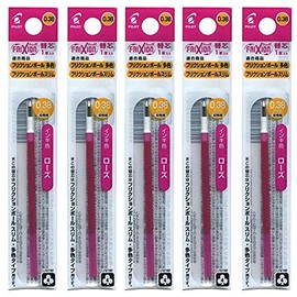 Pilot FriXion Ball Refill for Slim and Other Color Types, 0.38mm, Rose LFBTRF12UFRS, 1 Pack x 5 Pack Set