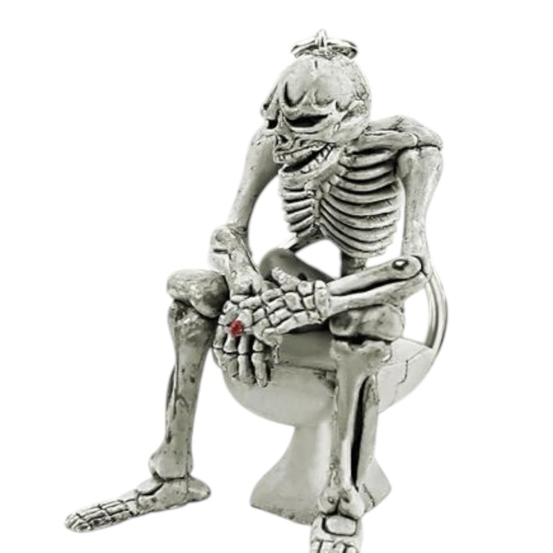 Deadly Diamonds Cool Skeleton Plastic Keyring for Men Boys, gray