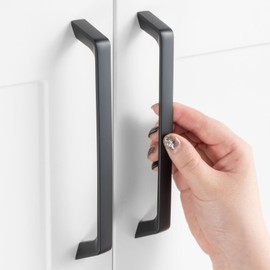 ASKANO 10 Pack 6-1/4 Inch Hole Centers, Matte Black Cabinet Pulls Black Cabinet Handles Black Kitchen Hardware for Cabinets ZP2210 Drawer Bedroom Dresser Bathroom Vanity Cupboard