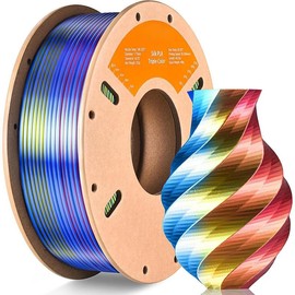 Silk Dual Color PLA Filament 3D Printer 1.75mm +/- 0.03mm, Bicolor Filament Two Tone PLA 250G(0.55lbs) Cardboard Spool, Black Red:_Triple Silk Red Yellow Blue