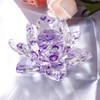 Haptufer F Crystal Lotus Flower Figurine Decor Glass Craft Collection