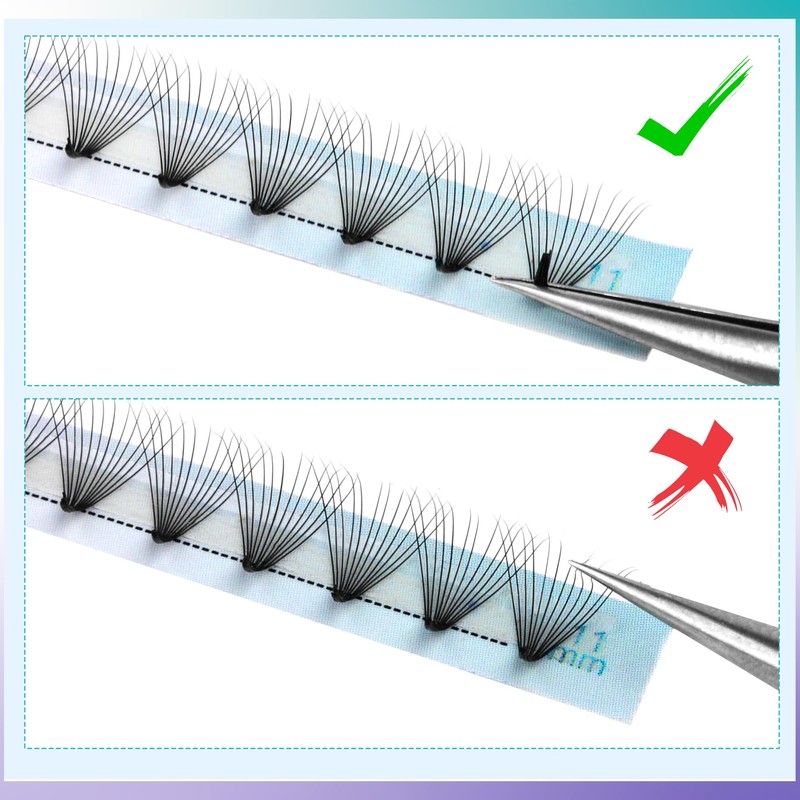 GEMERRY Pack of 2 eyelash extensions, 10 D 0.07 volume,