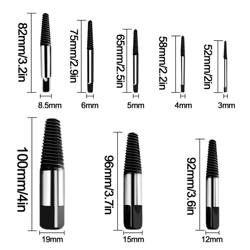 Hakkin 8 Pcs Damaged and Stripped Screw Extractor Set, 1/8”-
