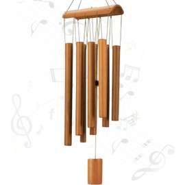 Wood Wind Chime, 10 Tubes Wind Chimes Musical Bells Outdoor & Indoor, Wind Chimes for Garden Good Luck Decoration for Garden, Yard, Outside Patio and Home Memorial Gifts