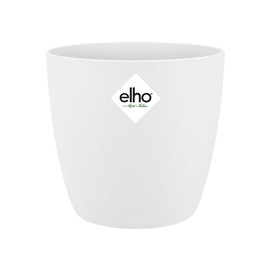 elho Brussels Round Mini 10.5 - Flower Pot for Indoor - 100% Recycled Plastic - Ø 11.0 x H 9.7 cm - White/White