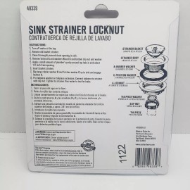 ACE Sink Strainer Locknut Includes Friction & Rubber Washers #48339