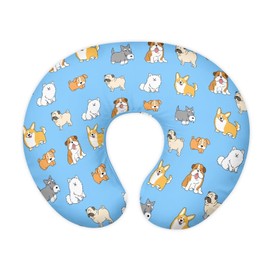 Wanzuoeng Cute Baby Nursing Pillow Cover Cartoon Dog Print Breastfeeding Pillow Cover, Boy Girl Neutral Nursing Pillow Cover Breast Feeding Slipcover Pillowcase