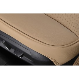 EDEALYN Ultra-Luxury PU Leather Car Seat Protection Cover Car Seat Cover for Most Four-Door Sedan&SUV,Single Seat Cover Without Backrest 1PCS (W 20.8× D 21× T 0.2inch) (3D-Beige)