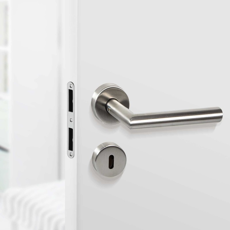 Stainless Steel Door Fitting, Door Handle on Round Rosette