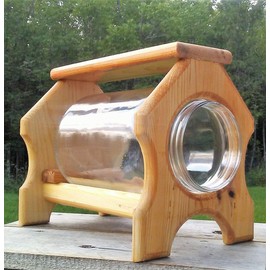 Table Top or Ground Gallon Glass Jar Squirrel Feeder Cedar Wood
