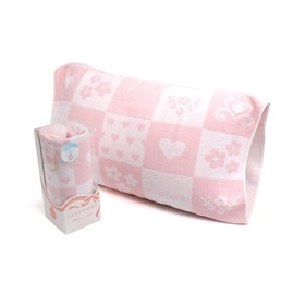 JILLSTUART Patchwork Quilt Pillow Case Pink Antibacterial Odor Resistant Full Fee Cotton 58-8047300 13.4 x 25.2 inches (34 x 64 cm)