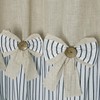Linen Button Farmhouse Beige Shower Curtain,Bowknot,Linen and Cotton Woven Fabric,Pleated