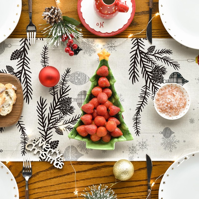 Artoid Mode Red Trees Christmas Decoration Christmas Table Runner Winter