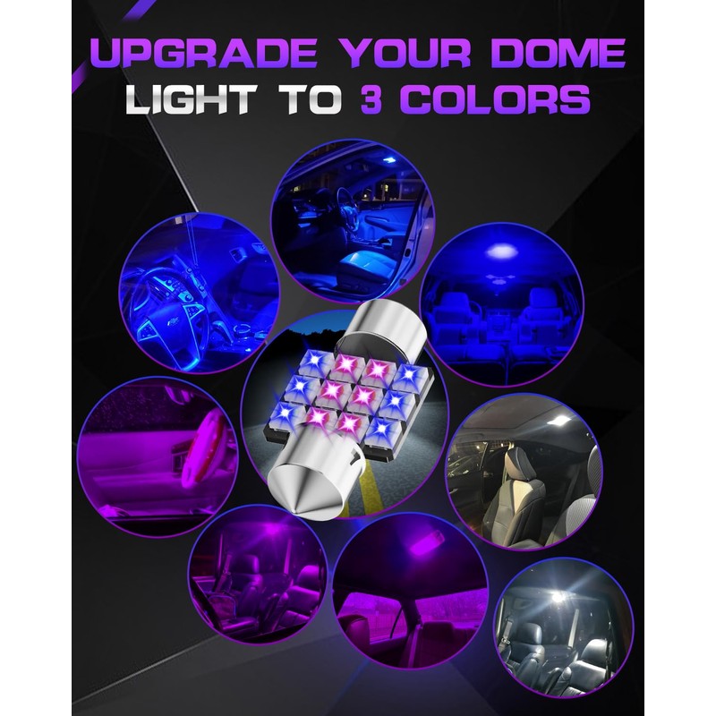 AULUXE 31mm CAN-Bus LED Festoon Bulbs (DE3175/DE3021) - Cool White/Ice