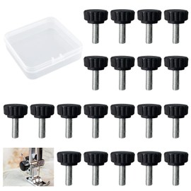 ACTIUSIS Knurled Screws M4 x 10 mm Pack of 20 Black PP Plastic Cover + White Galvanised Screws