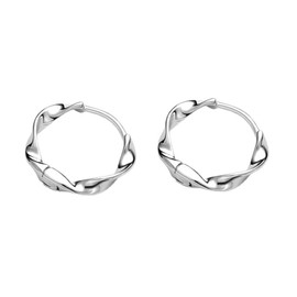 Hmzidz 925 Sterling Silver Twisted Hoop Earrings for Men and Women, Gold/Silver Hoop Earrings, Small, Hoops Earrings, Real Silver, Hypoallergenic Hoop Earrings for Women and Girls, Sterling Silver, No