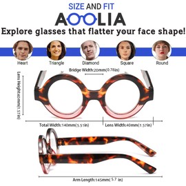 AOOLIA 2 PACK Reading Glasses for Women Men, Nerd Glasses Blue Light Glasses, Cheetah Print Glasses Tortoise Shell Glasses (Leopard/Rose+Rose, 1, x)