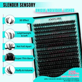 Lash Clusters 320Pcs 90D Eyelashes Cluster D Curl Individual Wispy Lashes Cluster for DIY Cluster Eyelash Extensions at Home for Beginners (Mix10-16mm)
