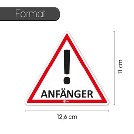 iSecur Auto-Magnet-Schild Anfänger! I 12,6 x 11 cm I Vorsicht Achtung Fahranfänger I für Kfz Auto LKW I abnehmbar wetterfest magnetisch I hin291