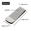 DonDon Men's Money Clip Stainless Steel Silver