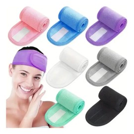 Banda Diadema Suave Velcro Para Cuidado Facial Universo en Linea Rosa Claro                                                                           