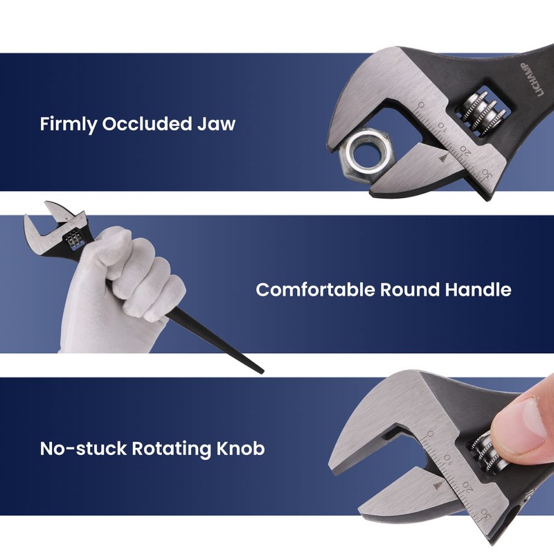 Lichamp 3-Pack Adjustable Construction Spud Wrench Set 10 12 16