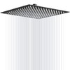 BWE Rain Shower Head High Pressure Black 16 Inch Square