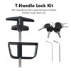 Shed Door Latch T-Handle Lock Kit with 5 Keys EFFIBUILD