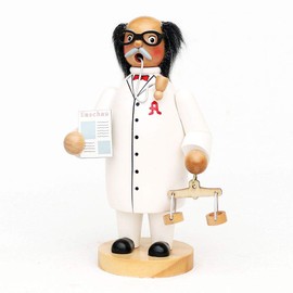 Wichtelstube-Kollektion Wooden Smoker Smoker Figurine Pharmacist with Scales and Newspaper 11 x 7 x 20 cm