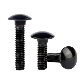 VAMUOEFL 5/16-18 x 1-1/2" Carriage Bolts Screws Black Finish, Round Head Square Neck, 304 Stainless Steel 18-8, UNC Full Machine Coarse Thread, 10Pcs