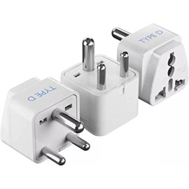 Ceptics India Travel Plug Adapter Type D for Pakistan, Nepal, Bangladesh -3 Pack