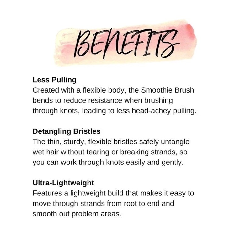 Calista Smoothie Hair Brush De-tangle Smooth Style Flexible Lightweight