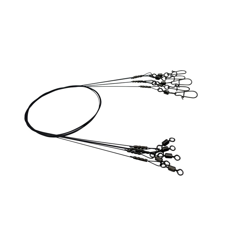 PetrisCatch Set of 5 Titanium Leaders with Carabiner for Pike,