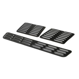 GenRight Off Road - LVR-1007 Black 3 Piece Hood Louver Vent Set For Jeep Cherokee, Wrangler Fits Any Vehicle Universal Fit