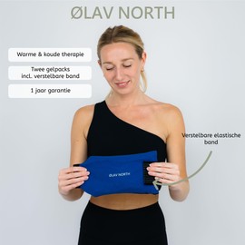 Ølav North Hot & Cold Pack - 2 Gel Packs + Elastic Band - Reusable Heat & Cold Pad - Cold Compress & Heat Compress with Band - Pain Therapy & Regeneration