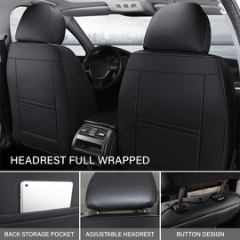 KSJH Ford Transit Seat Covers 2015-2025,Premium Nappa Leather Breathable Waterproof Sports Seat Cover,Easy to Install Automotive Seat Covers Standard 2 Seats（Black）