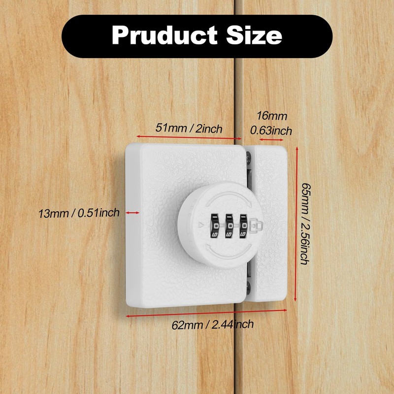 Keyless Combination Cabinet Lock - 3-Digit Security Door Lock for