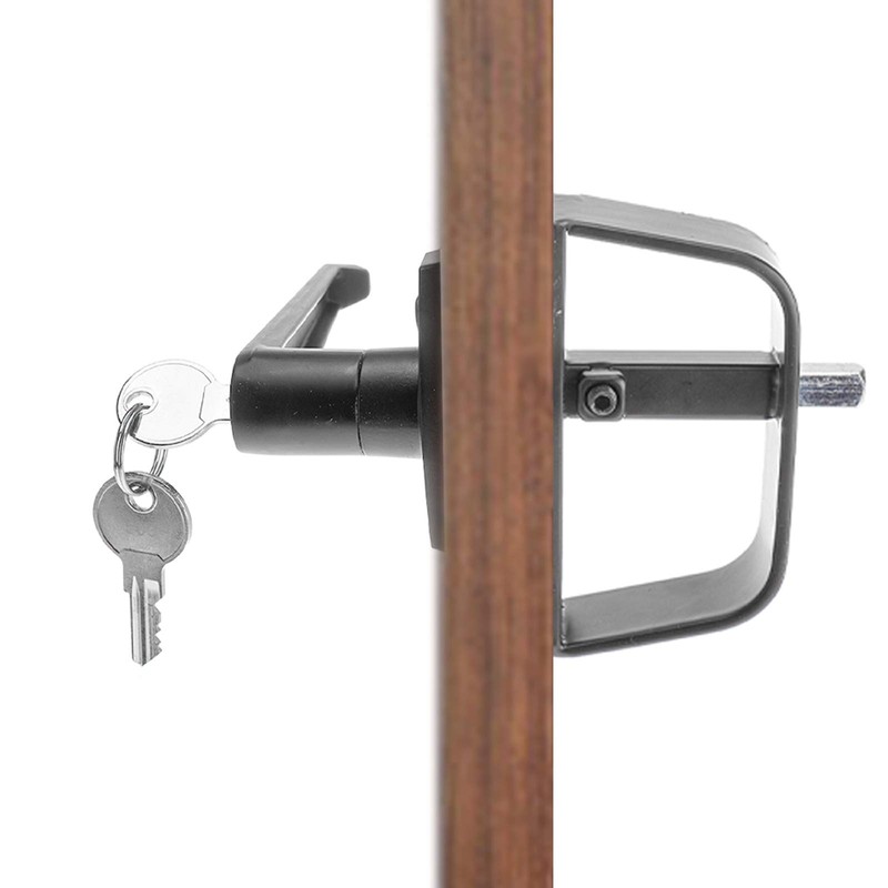 Shed Door Latch L-Handle Lock Kit with 2 Keys, 4-1/2"