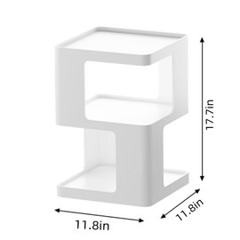 BAOGELIYA White Nightstands, Modern Side Table with 3 Tiers Storage, White End Table for Couch, Living Room Bedroom, Bedside Tables No Assembly Required