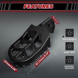 JFG RACING Dirt Bike Foot Pegs with Springs,7075 Aluminum CNC Footpegs Pedals Rests for Surron Light Bee X and S/E Ride Pro SS/CRF150F CRF230F 03-19/X160/X260-Silver