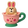 Deco Corporation ZCB-62946 Tea Cup Rabbit, Pink, Concombre Miniature Miscellaneous