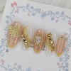Dual Gold Edge Handmade Nail Tips - Almond S /