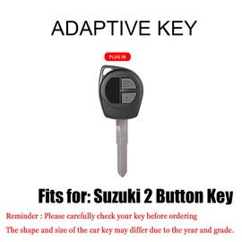 HIBEYO Key Fob Cover for Suzuki Amagatarai Shangyue SX4 Swift Liana Alto Igins Esteem Baleno GR with Keychains Soft TPU Car Key Shell Car Accessories-Black