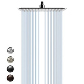 SR SUN RISE Luxury 10 Inch Large Square Stainless Steel Shower Head High Pressure Rainfall Showerhead Ultra Thin Water Saving Polished Chrome