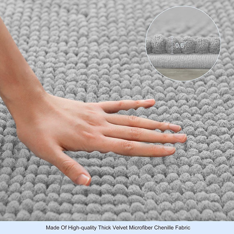 subrtex Chenille Bath Mats for Bathroom Extra Soft and Water