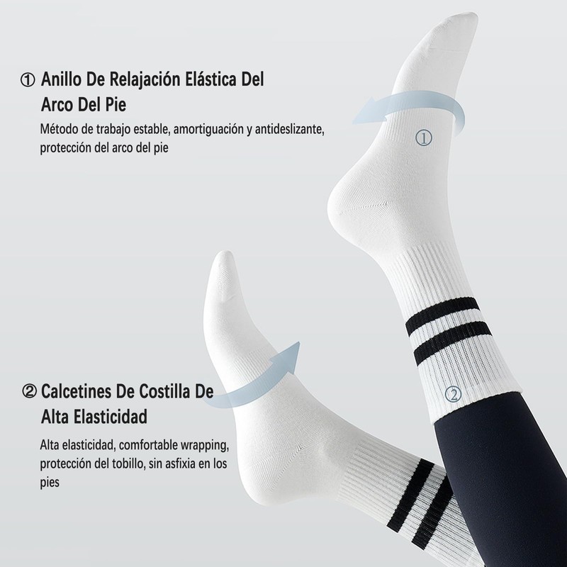 micsun 6 Pares Calcetines de Algodón para Mujer, Calcetines Deportivos