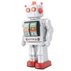 Metal Tin Robot Toy Retro Electric Rotating Figures Model Adult