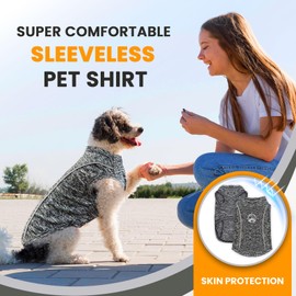 PETCARE Dog Shirt Sun Protection Quick Dry Reflective Soft Stretchy Dog T-Shirts Sleeveless Vest Dogs Clothes for Small Medium Dogs Cats Puppy Chihuahua Yorkie Dachshund French Bulldog Pet Outfit